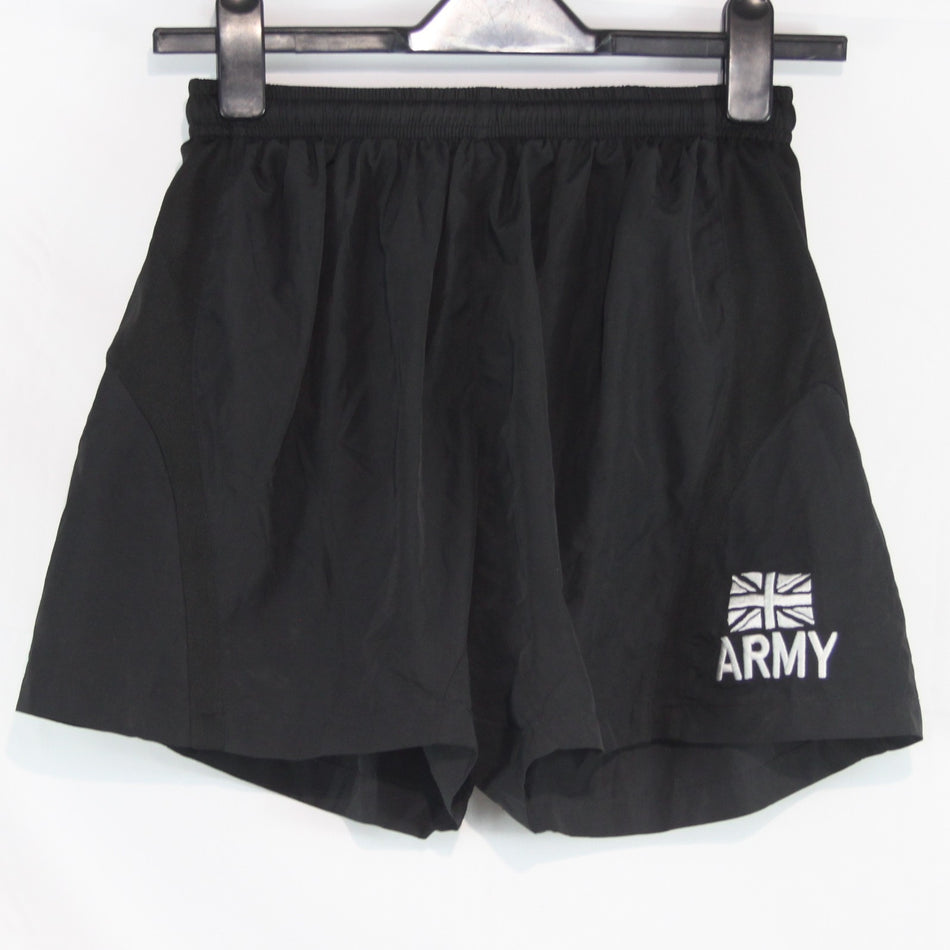 Genuine Surplus British Army PT Shorts Black Embroidered (4379)