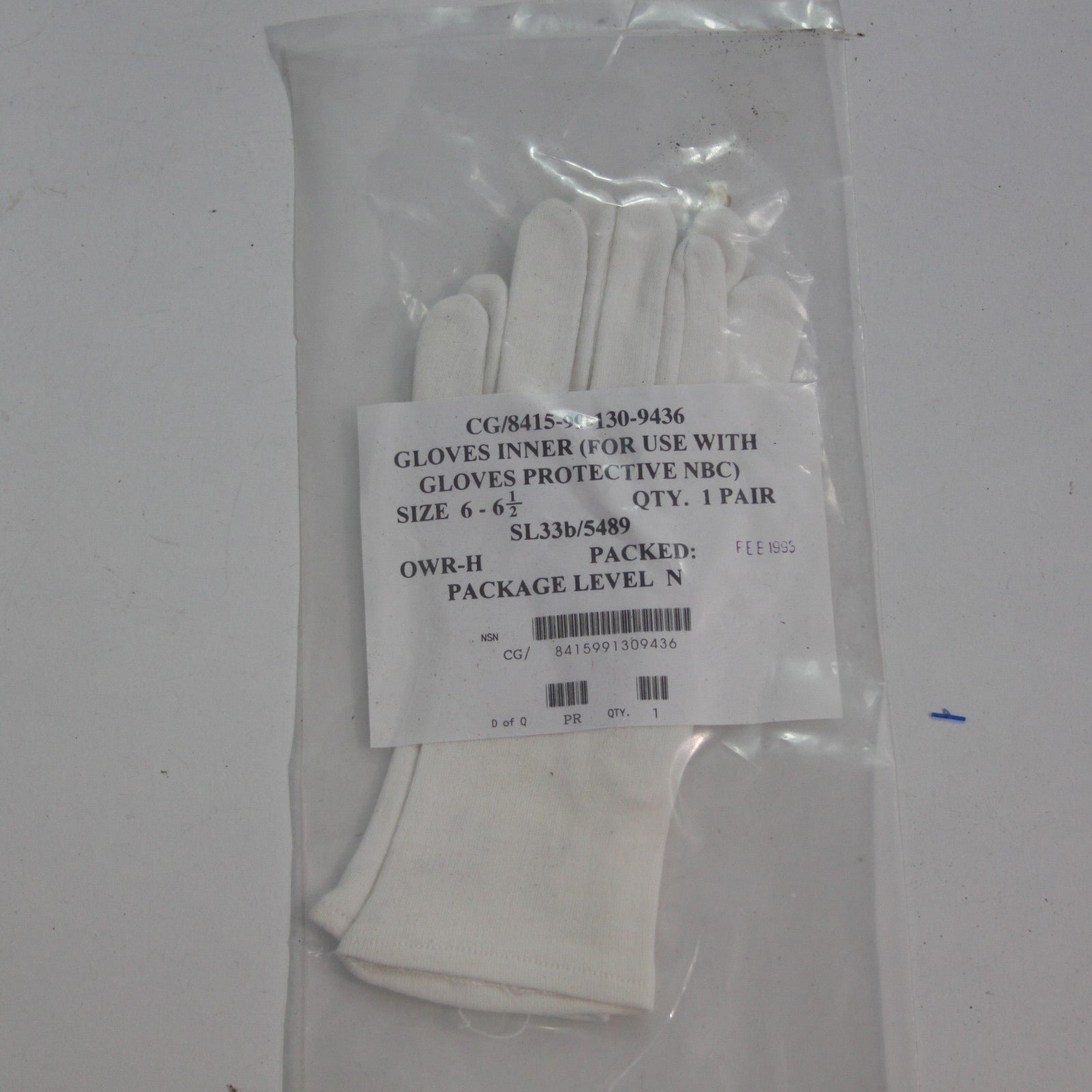 NEW Genuine Surplus British Army Cotton Liner Gloves Lightweight White  (4349)
