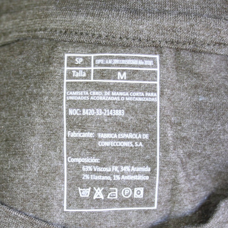 New Genuine Surplus Spanish Military Base Layer Top Short Sleeve Olive (3284)