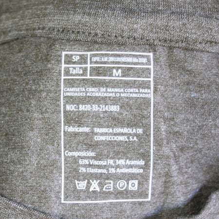 New Genuine Surplus Spanish Military Base Layer Top Short Sleeve Olive (3284)