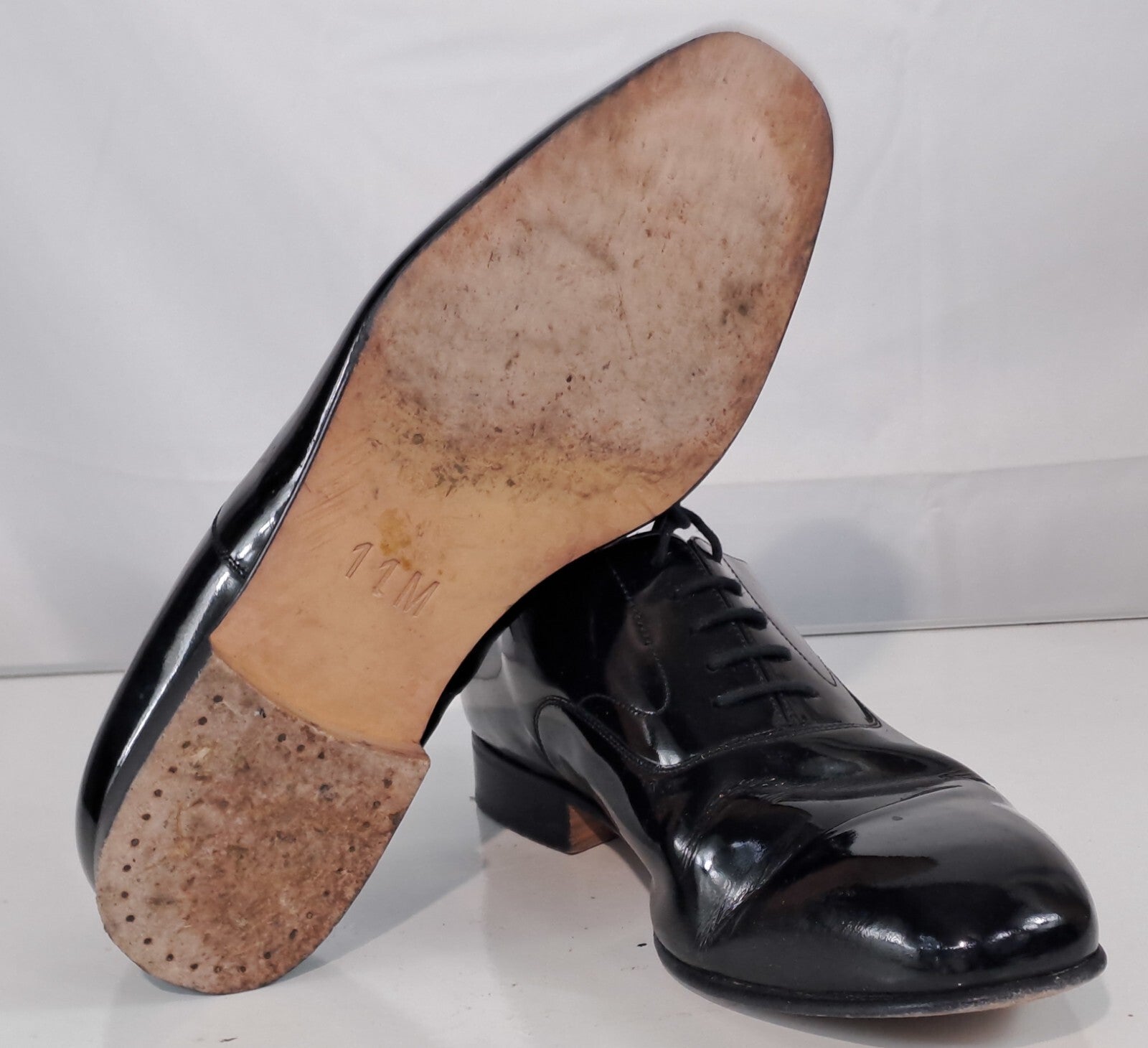 Genuine Surplus British Mens Mess Dress Shoes Formal Black Leather Grade 1 (2410