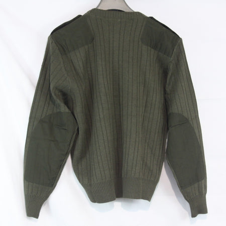 NEW Czech Army Khaki Green Jumper 50% Wool V-Neck 42-44" (4060)