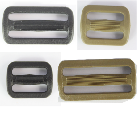 Tri-Glide Slider Buckles Black Tan Plastic Loops Rucksacks Replacement All Sizes