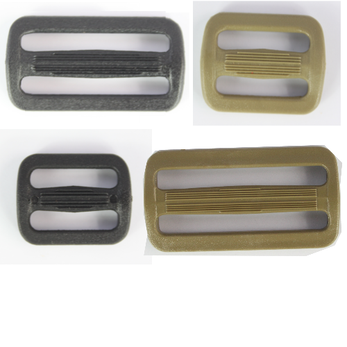 Tri-Glide Slider Buckles Black Tan Plastic Loops Rucksacks Replacement All Sizes