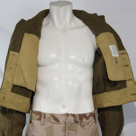 1954 British Army Battle Dress Short Uniform Jacket Wool 38" Chest Brown (3541)