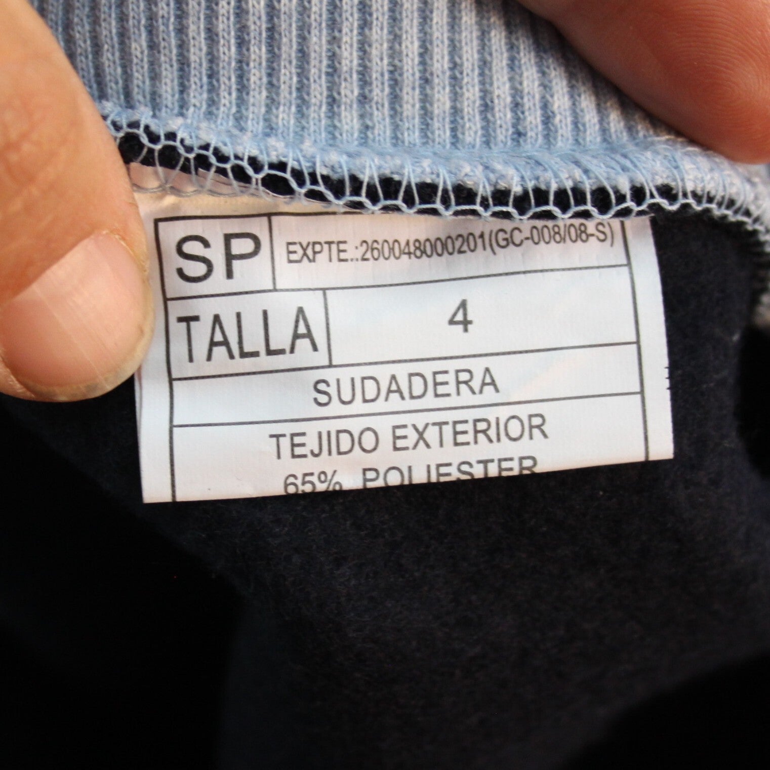 NEW Genuine Surplus Spanish Military Army V- Neck Sweatshirt Navy BLue (3253)