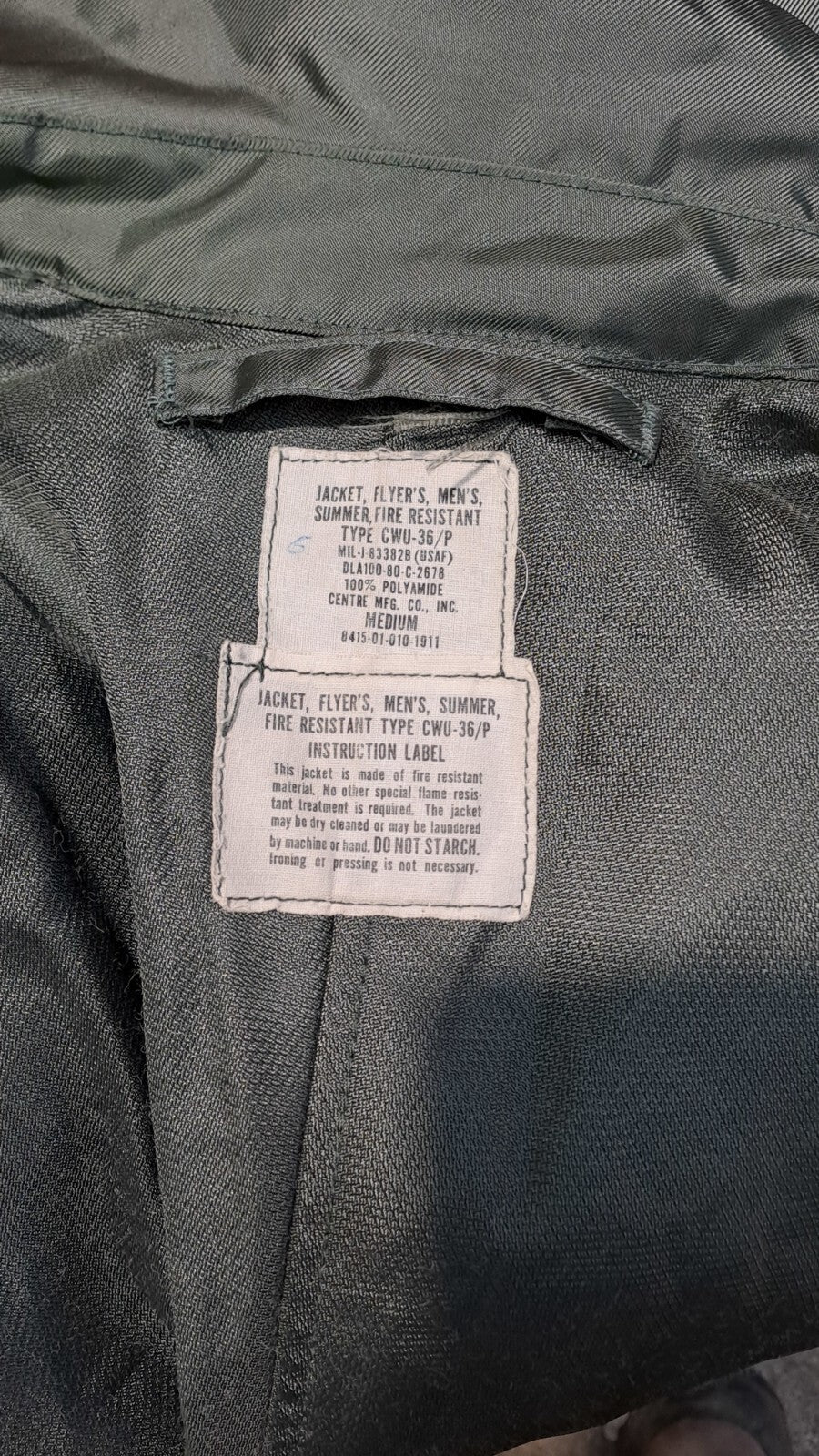 Genuine Surplus USAF Airforce Pilots Flight Jacket Flyers Summer Medium (3064)