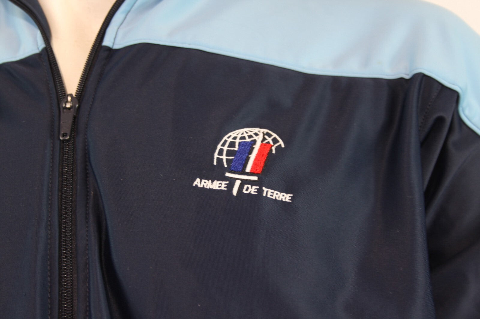 Genuine Surplus French Army Tracksuit Top Stretch Zip Front 34-36" Blue (2169)