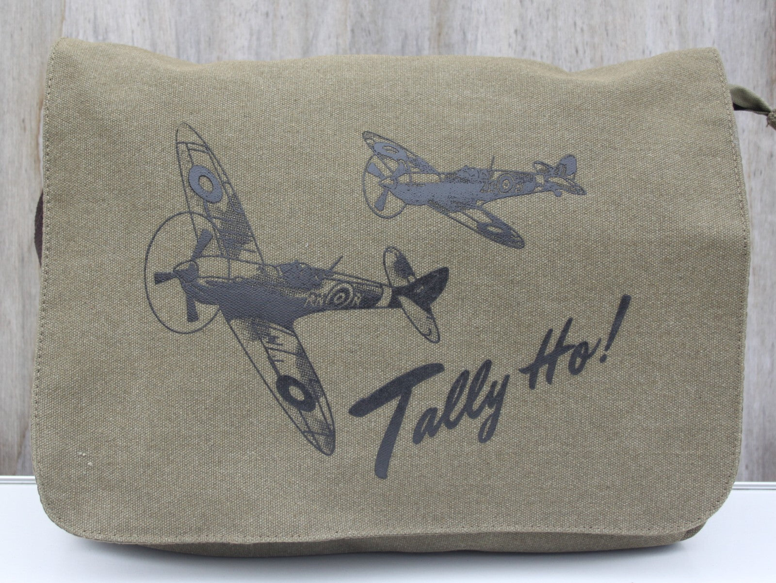 Tally Ho Spitfire Battle of Britain Exclusive Printed Messenger Bag Vintagestyle
