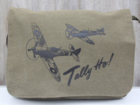 Tally Ho Spitfire Battle of Britain Exclusive Printed Messenger Bag Vintagestyle