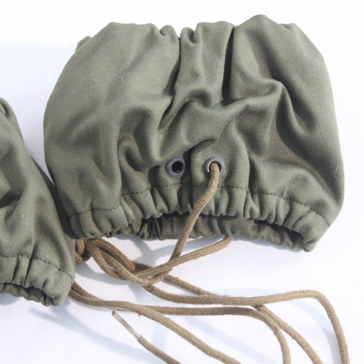 Vintage French Army Puttys Gaiters Boot Tops Canvas Laced Pair (4197)