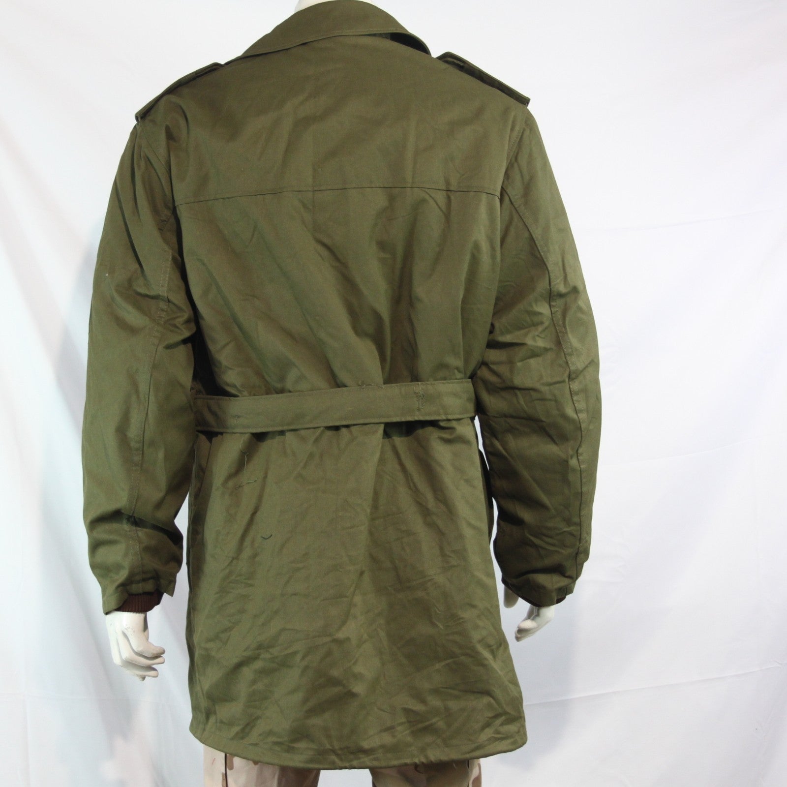 Genuine Surplus Vintage Czech Army Olive FFur Canvas Belted Parka Canvas 3744