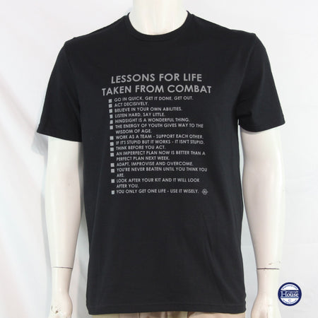 Lessons For Life Exclusive Printed T-Shirt Mens Warbird Print Black Military