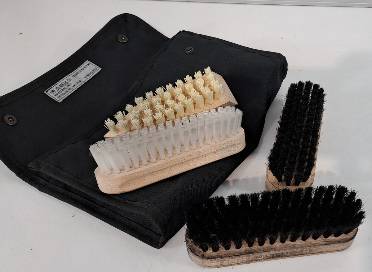 Genuine Surplus Austrian Army Military Boot Cleaning Kit Shoe Polishing Brushes