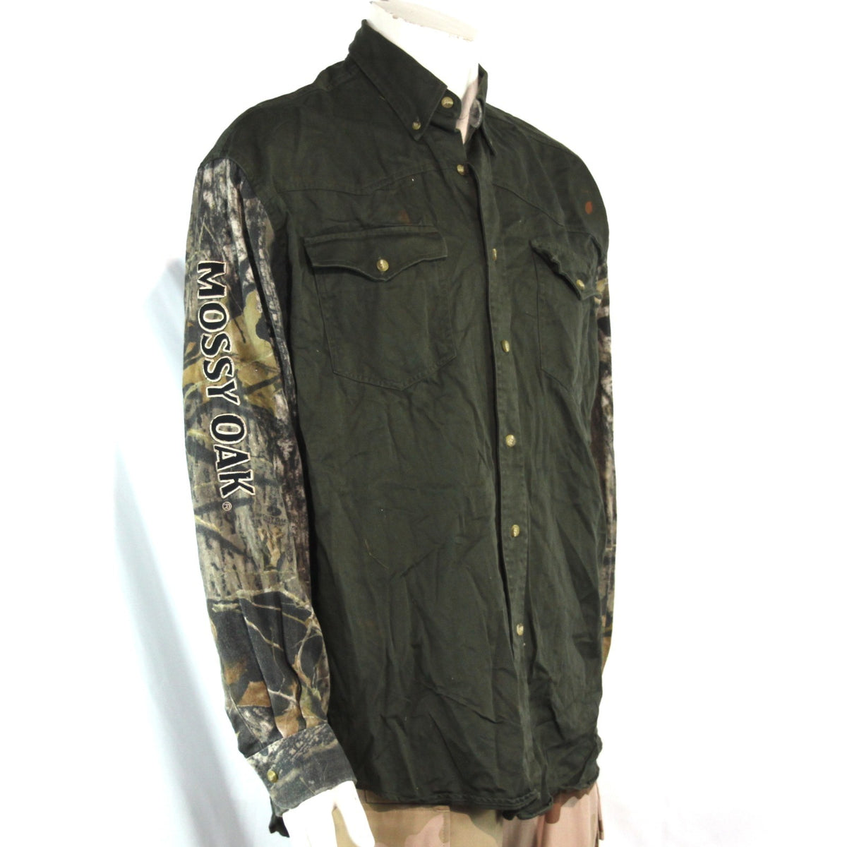 Mossy Oak Brushed Cotton Hunting Camouflage Shirt camo L 42-44" Chest (3606)