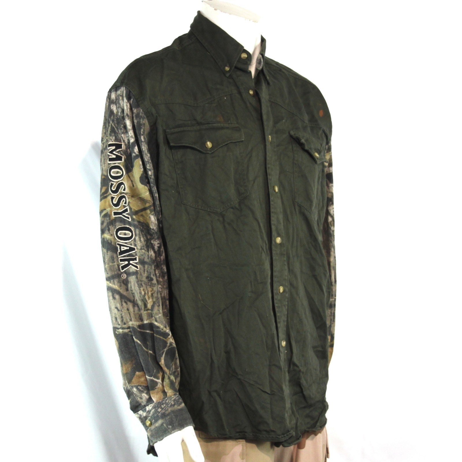 Mossy Oak Brushed Cotton Hunting Camouflage Shirt camo L 42-44" Chest (3606)