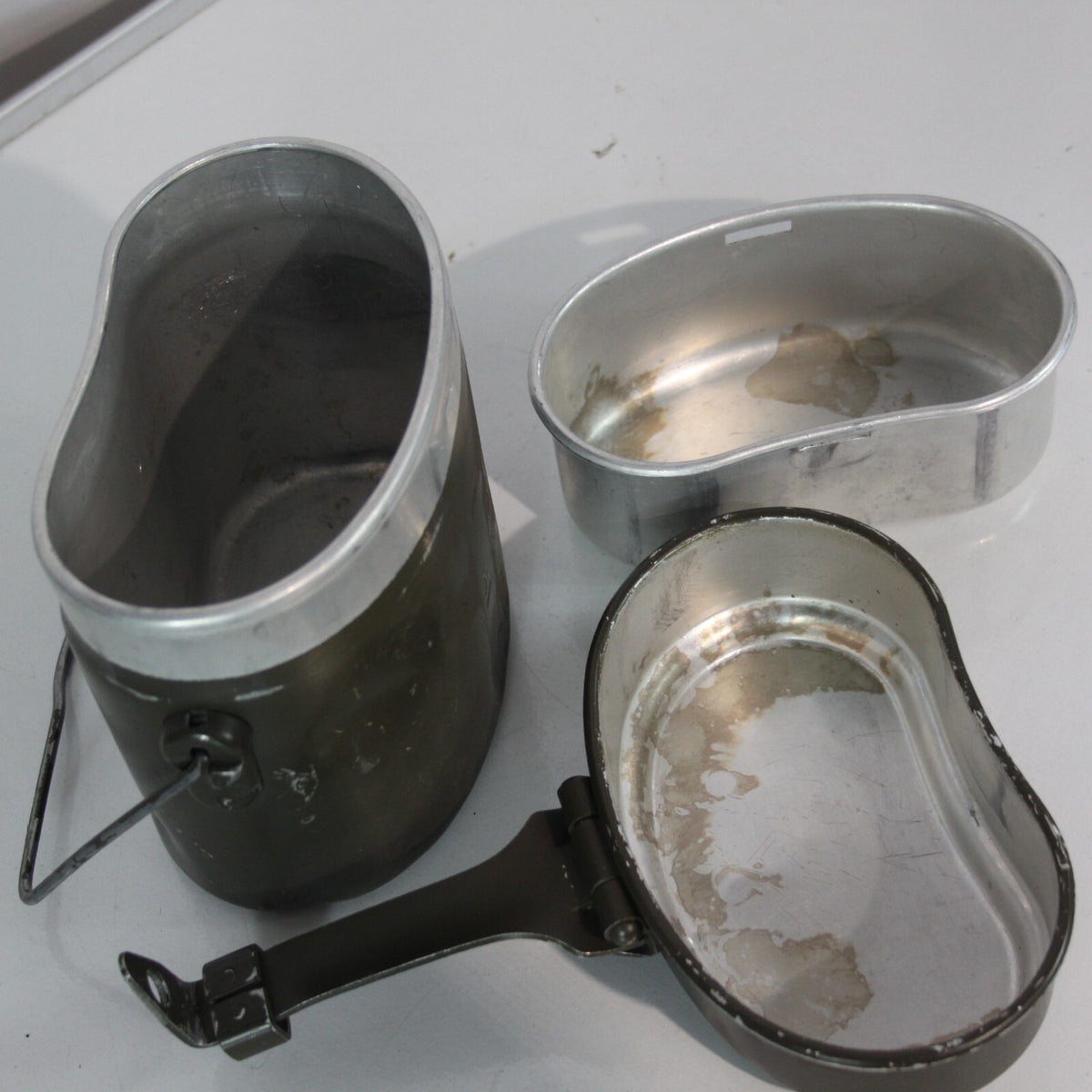 Genuine Surplus Austrian Army  Aluminium  3 Peice Mess Tin Set Billy Can