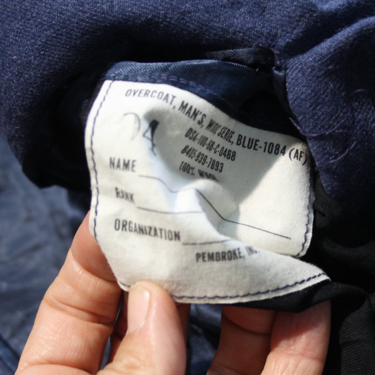 US USAF Airforce Wool Greatcoat Genuine Surplus Mens Overcoat 36-38" (3509)