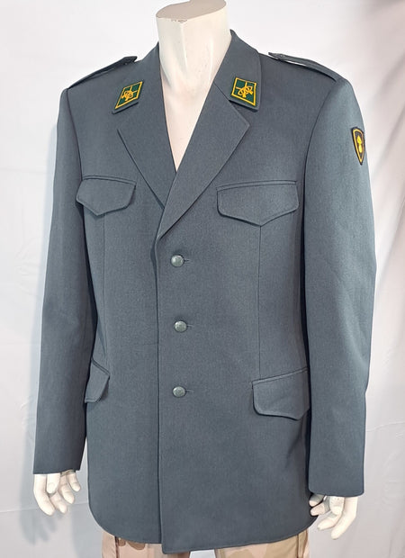 Genuine Surplus Swiss Army Dress Jacket Badged Blue Grey Formal All Sizes 3311