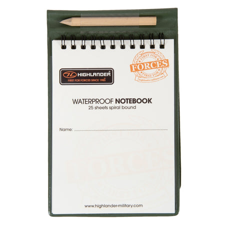 25 A6 Page Waterproof Notepad/Notebook15X10.5cm CADETS  with pencil