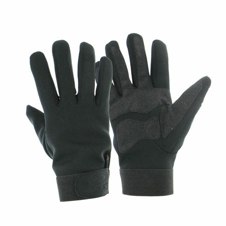 Highlander Military Style Neoprene Gloves Non Slip Palm Black Strap Adjuster 