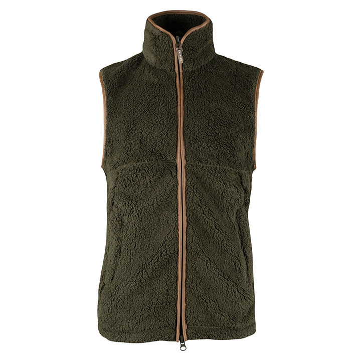 ED Jack Pyke Countryman Chunky Fleece Gilet Double Zip Front Waistcoat Olive