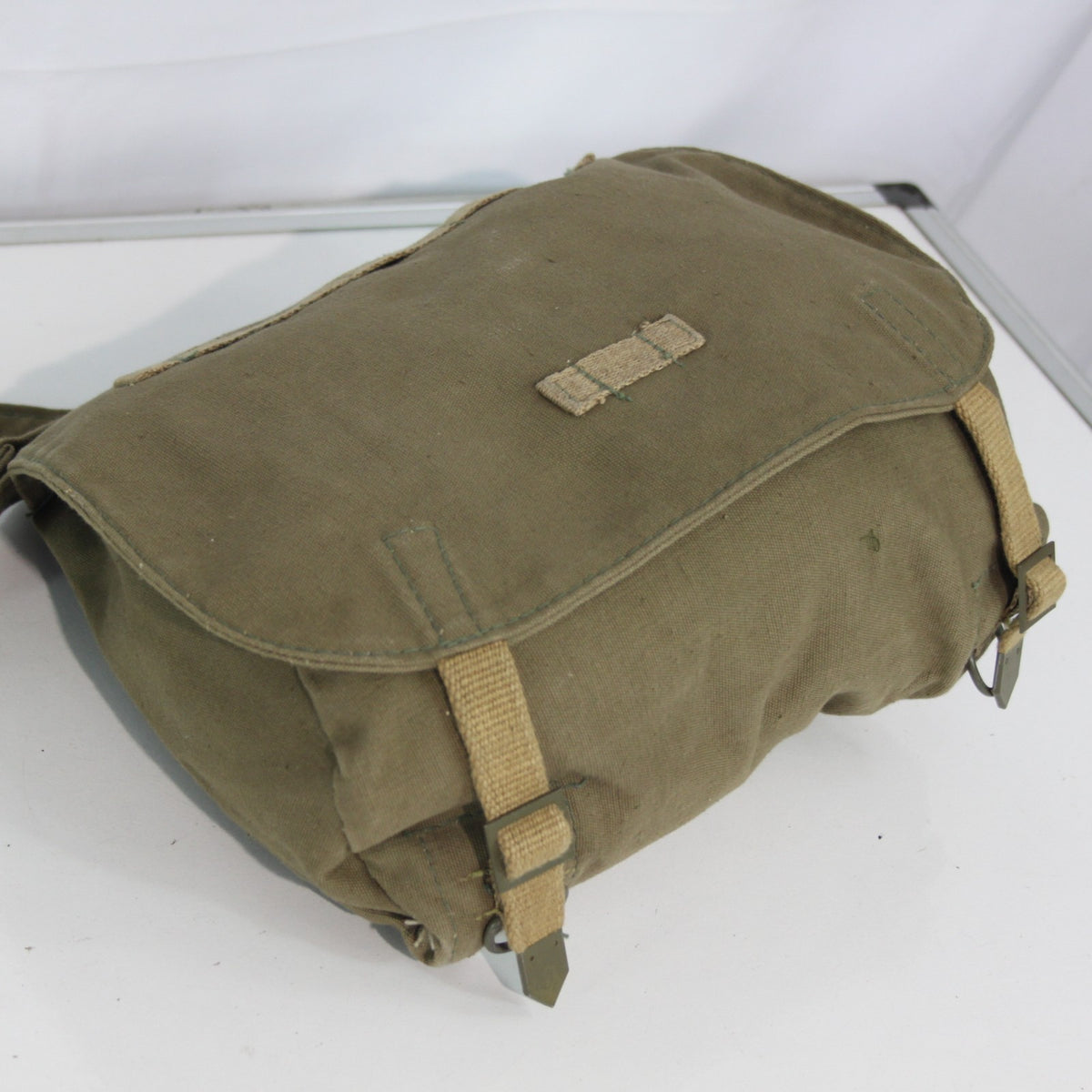 Genuine Surplus Vintage Czech Army Military Side Bag Canvas Khaki  (3435)