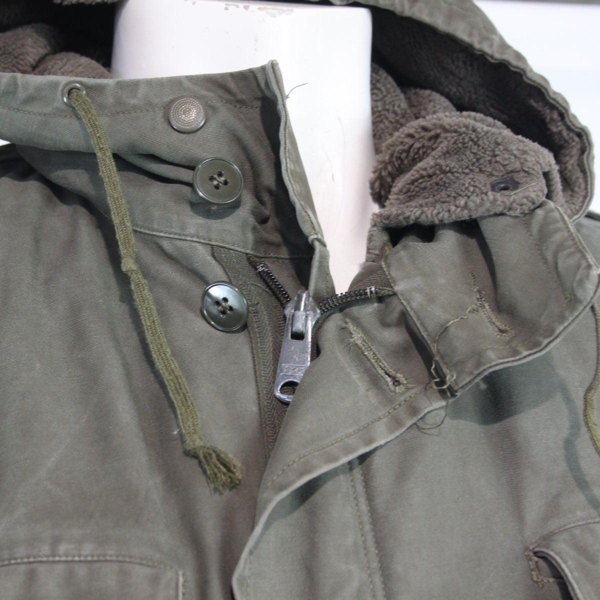 Genuine Surplus German Army Olive Canvas Parka Winter Coat Lined 40-42" (3793)