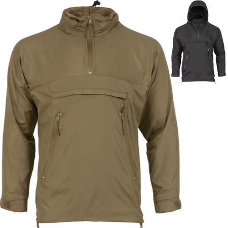 Highlander Halo Smock Lightweight Fleece Lined Pullover Jacket Black Olive Army