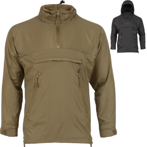 Highlander Halo Smock Lightweight Fleece Lined Pullover Jacket Black Olive Army