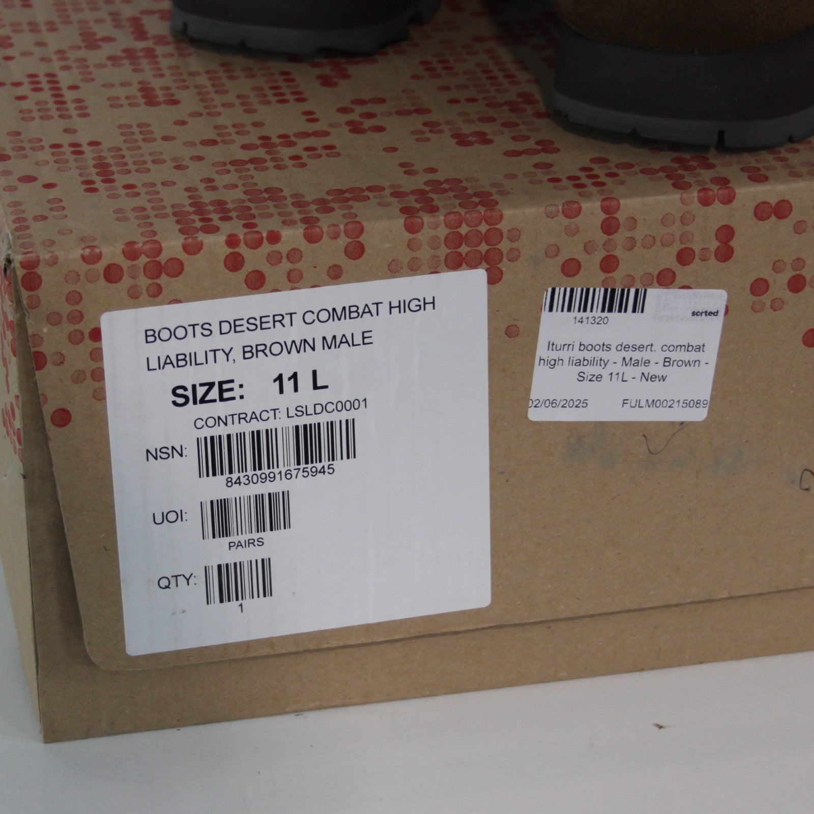Genuine Surplus Iturri High Liability Desert Army Boot Mens Brown 11L  (3552)