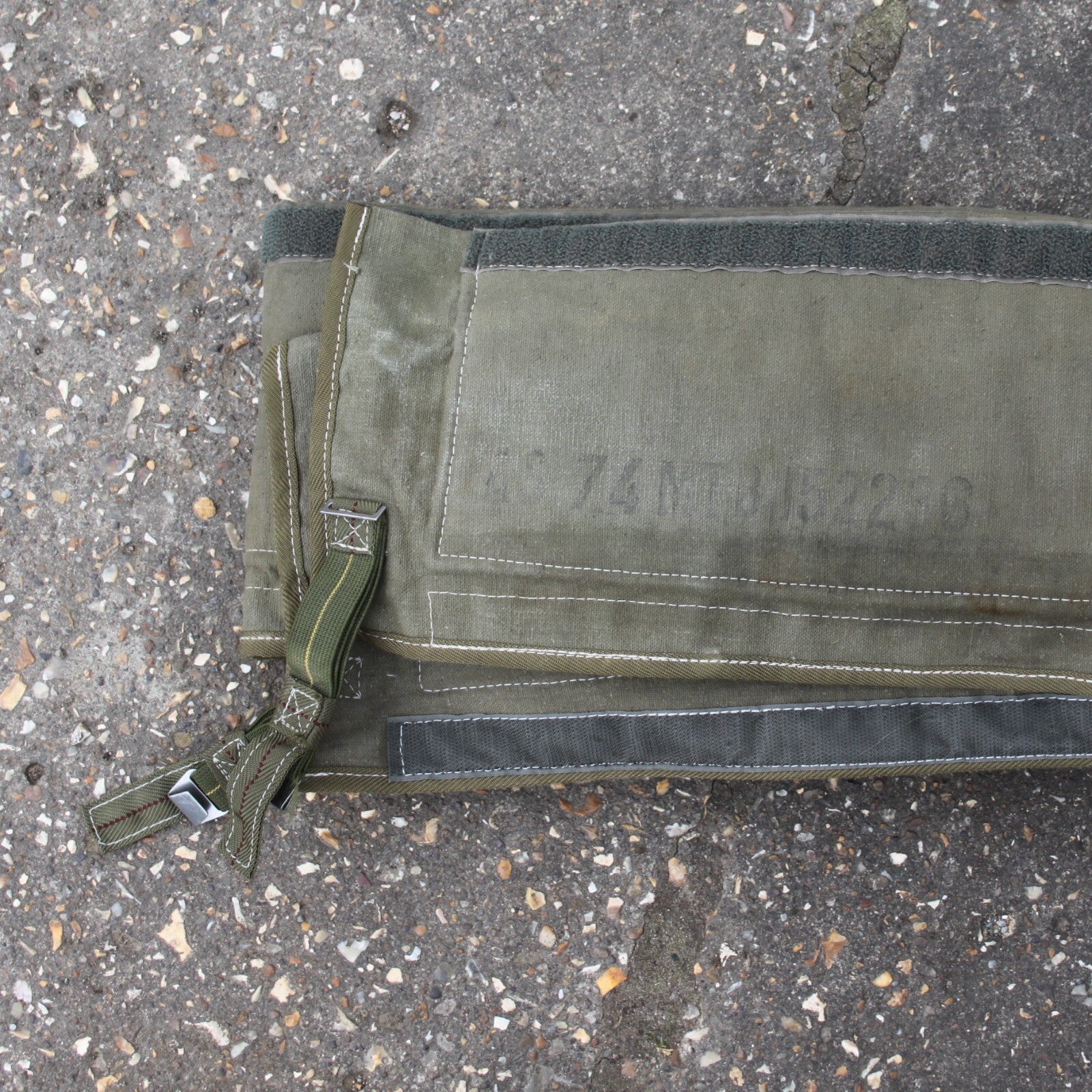 Genuine Surplus French Army Radio Aerial Mast Cover Canvas Hook & Loop Tube 3275