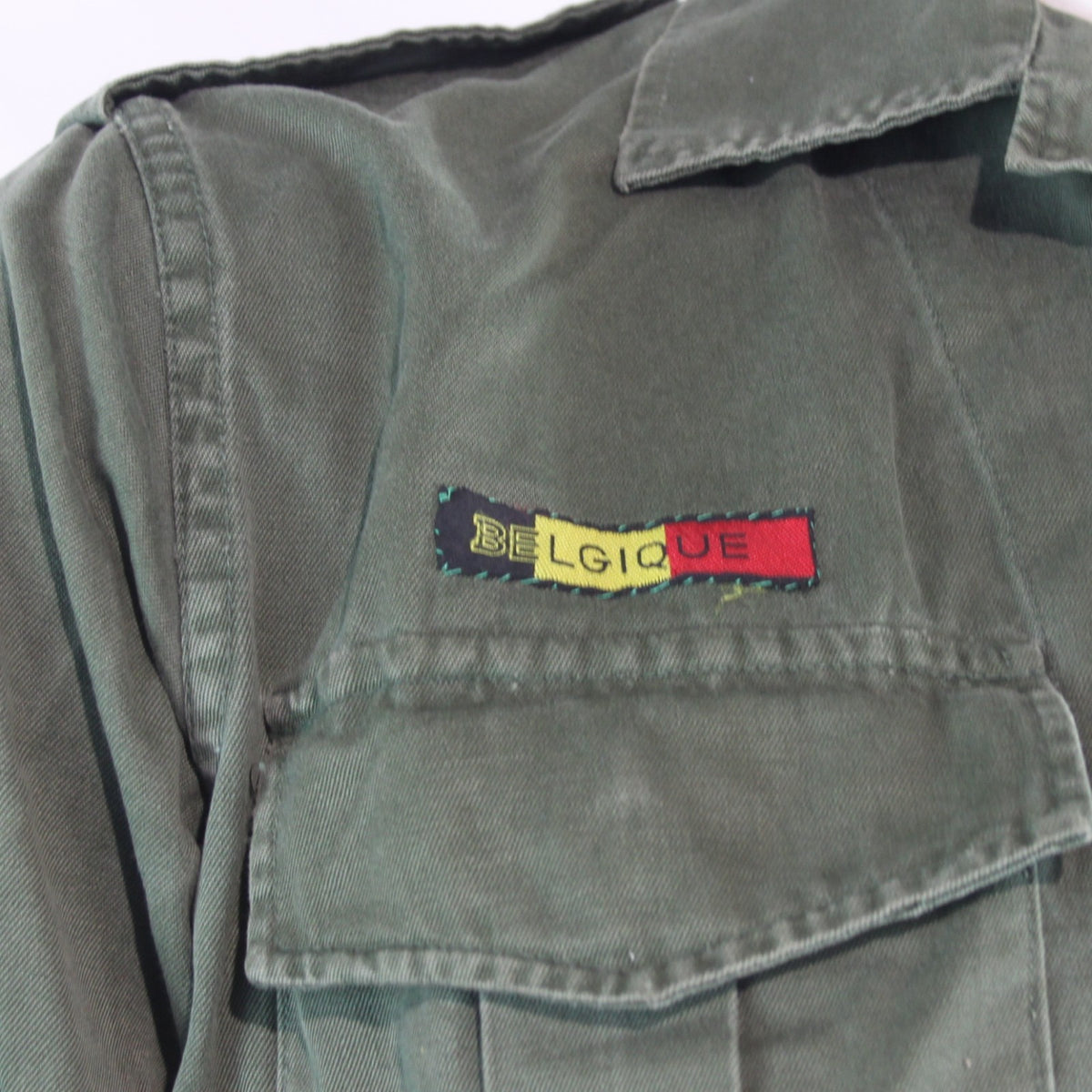 Genuine Surplus Boy Scouts of Belgium Olive Army Shirt 37" 1977 (4264B)