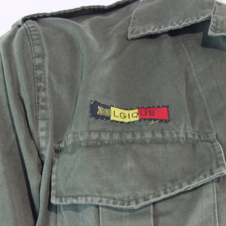 Genuine Surplus Boy Scouts of Belgium Olive Army Shirt 37" 1977 (4264B)