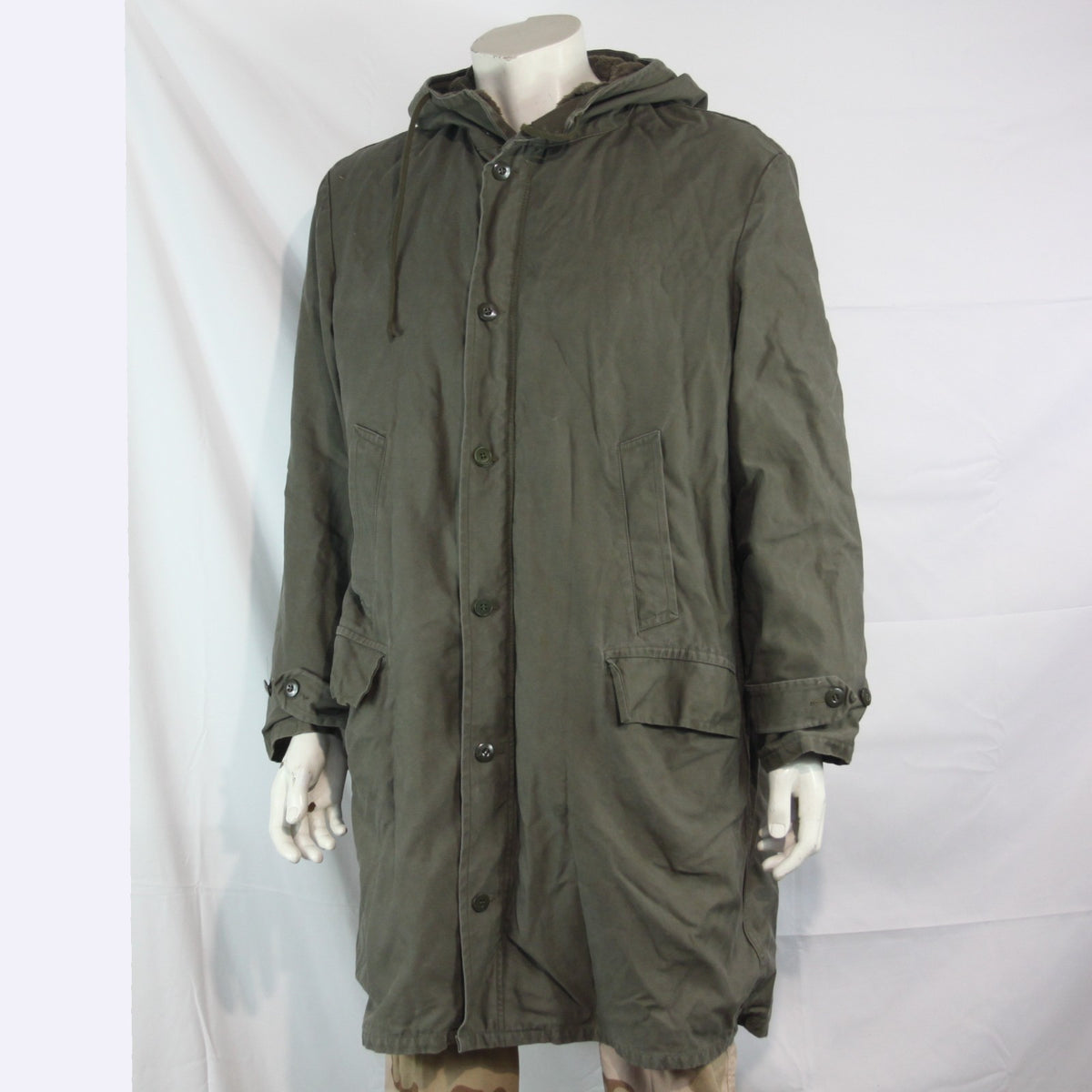 Vintage German Army Olive Parka Genuine Surplus Winter Coat Lined 42-44" (3795)