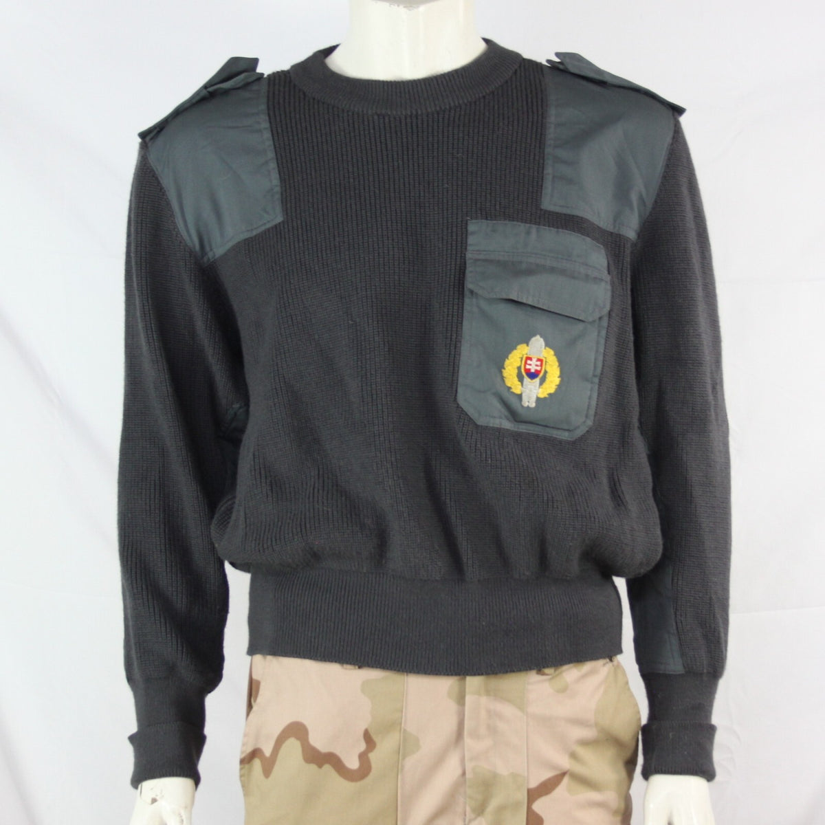 Genuine Surplus Slovakian Army Embroidered Jumper with Pocket Wool 42-44" (3255)