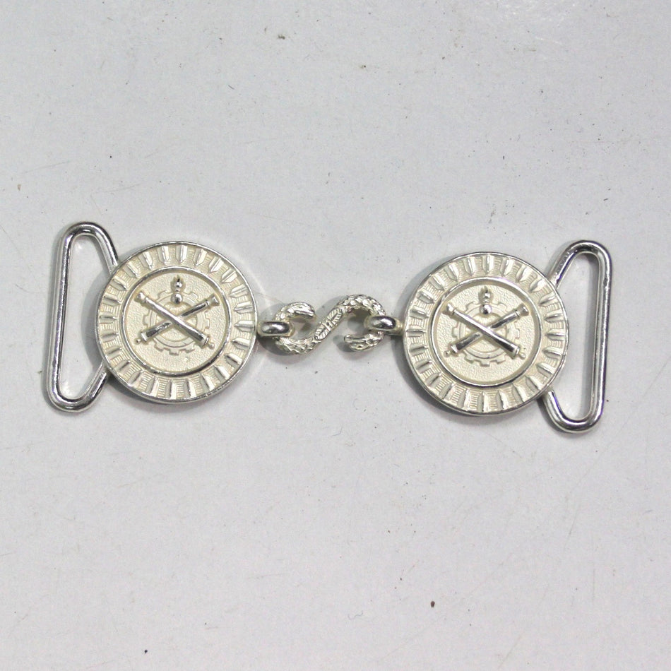 NEW French Military Snake Belt Buckle Silver White Metal Genuine Surplus (3984