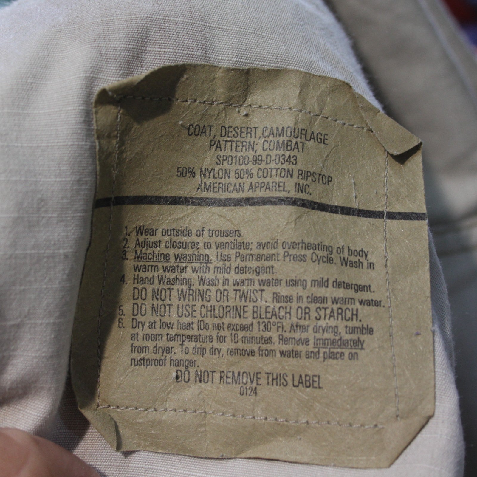 Genuine Surplus US Army TriColor Desert Camo Shirt Repaired 37-41" (3617)