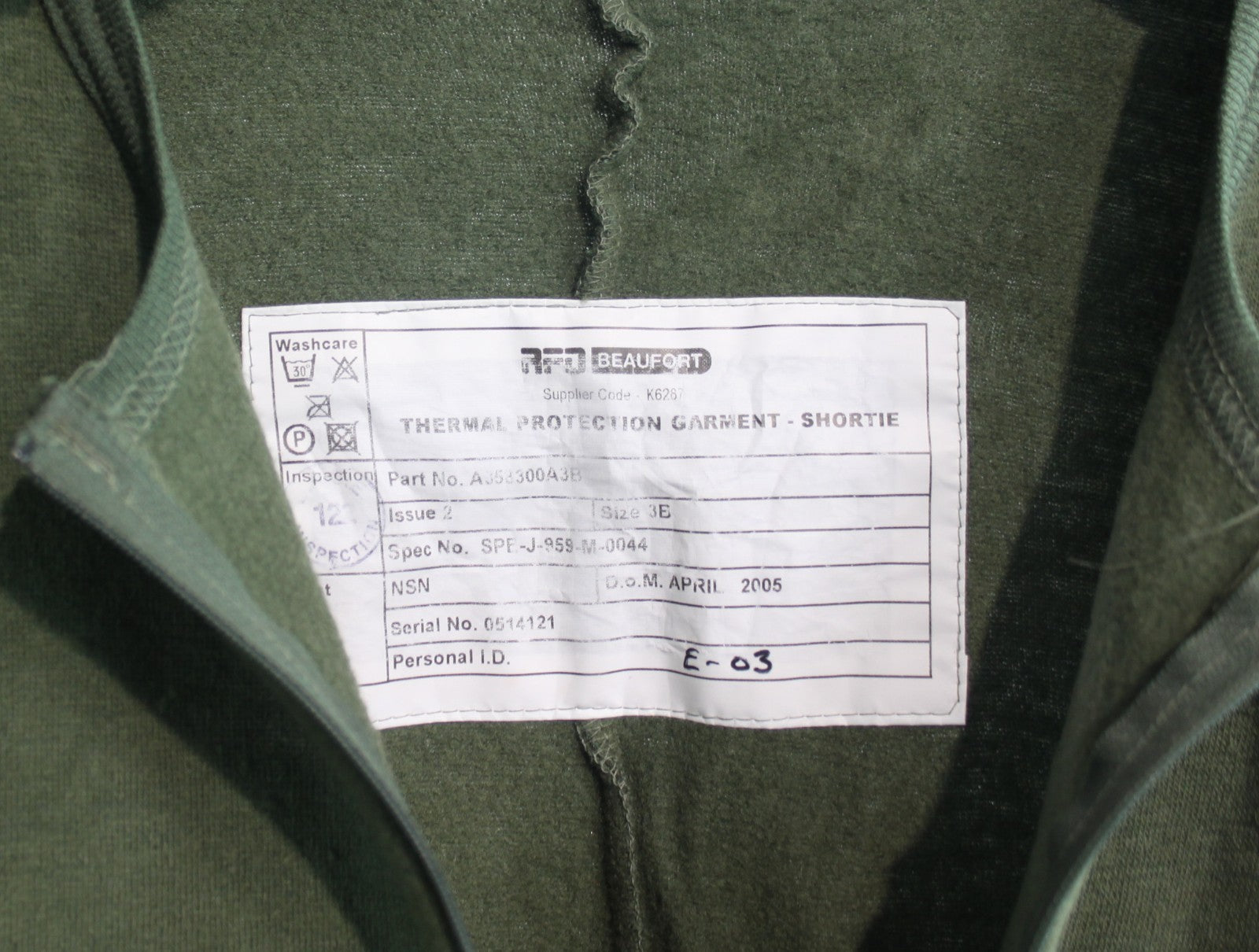 Genuine Surplus British RAF Shortie Thermal All-in-One Under Suit Vest 100% Wool