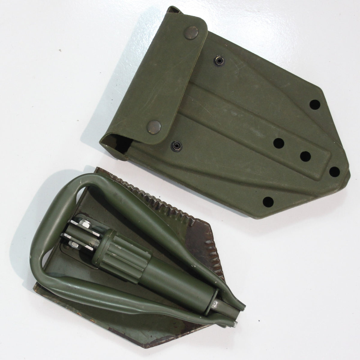 Genuine Surplus British NATO Army Steel Folding Shovel & Cover Military (3228)