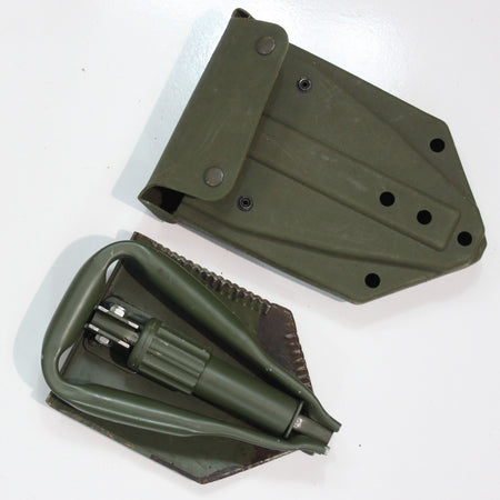 Genuine Surplus British NATO Army Steel Folding Shovel & Cover Military (3228)