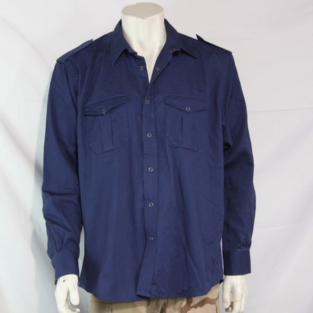 Dutch/Belgian Army Navy Blue Work Shirt Genuine Surplus 41-42cm collar (4219)