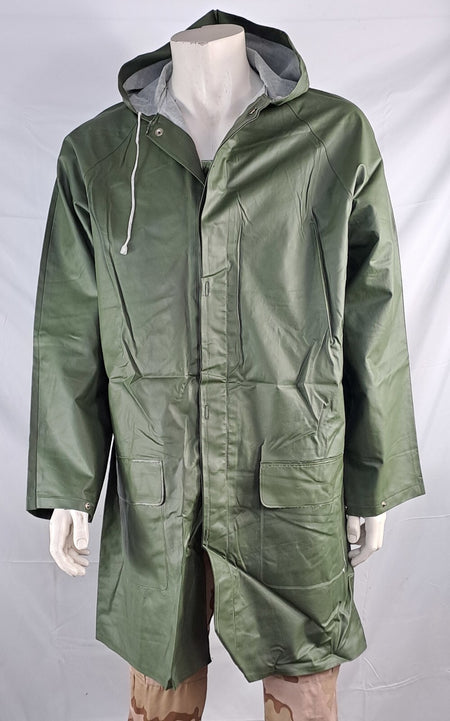 Genuine Surplus Civil Defence Olive PVC RUbberised Rain Coat Blautex XL+ (2798)
