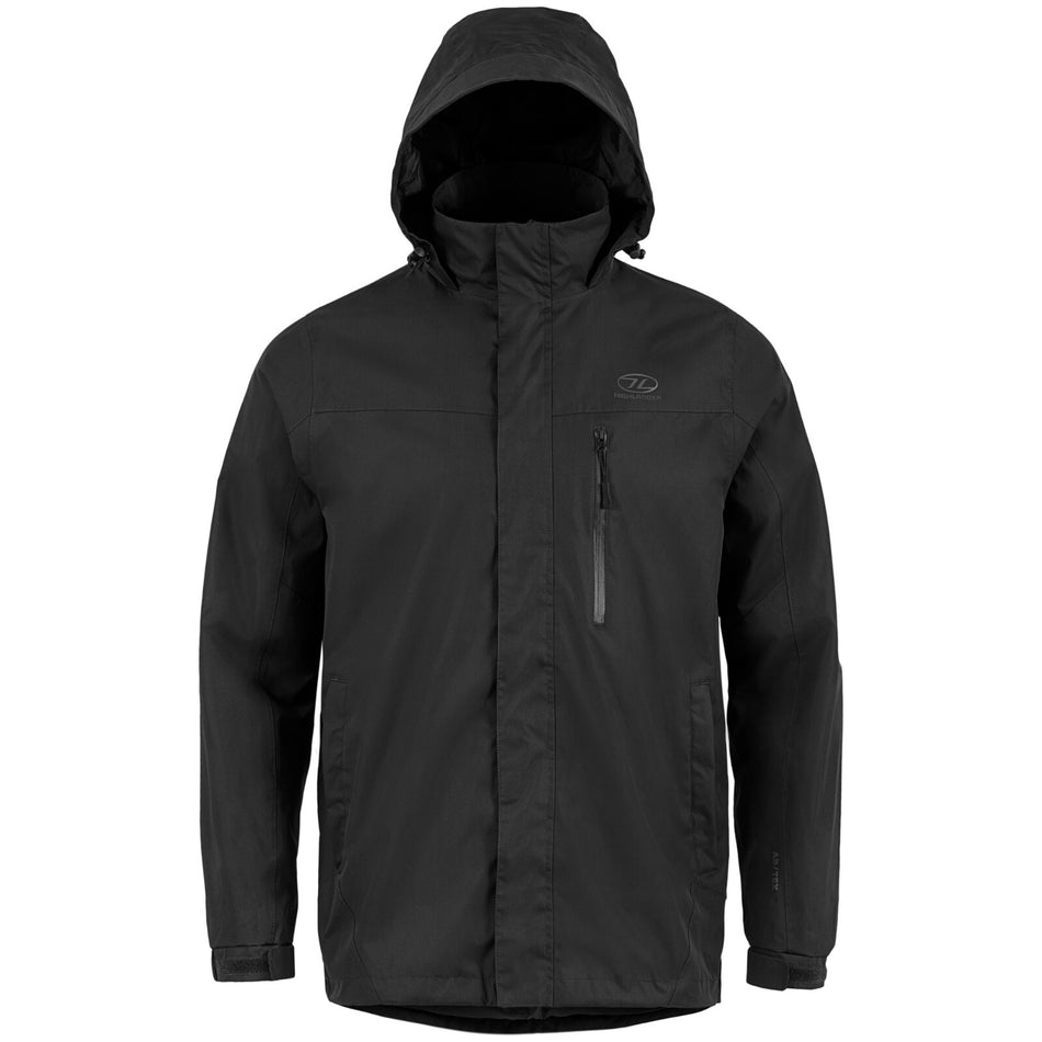 Highlander Kerrera Waterproof Breathable Rain Jacket Coat Windproof Black/ Green