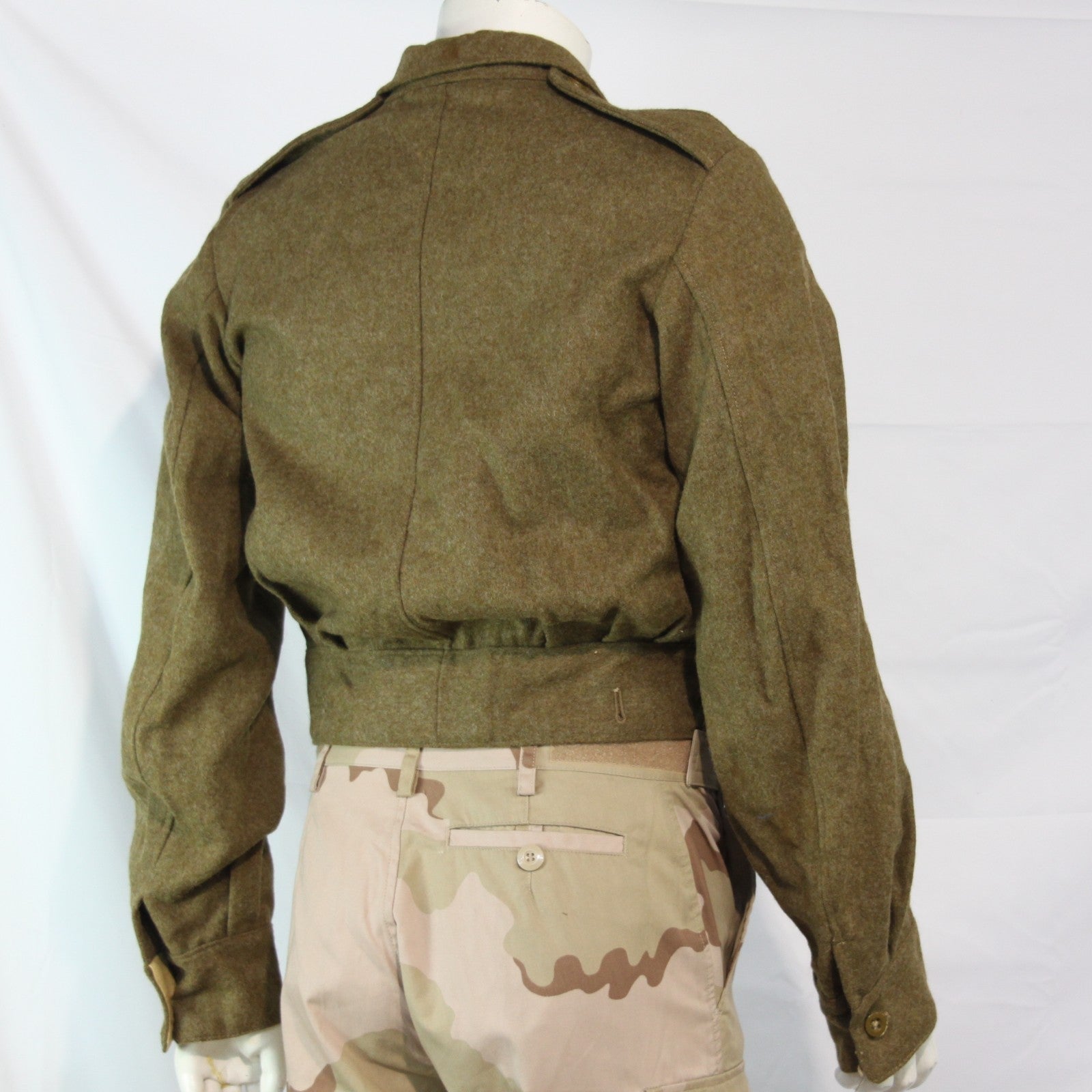 1954 British Army Battle Dress Short Uniform Jacket Wool 38" Chest Brown (3541)