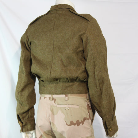 1954 British Army Battle Dress Short Uniform Jacket Wool 38" Chest Brown (3541)