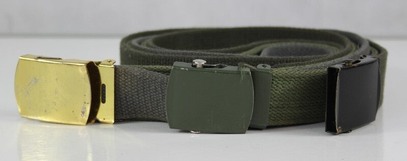 Genuine Surplus Dutch Army Belt 30mm Wide Army Military Metal Buckle Black green