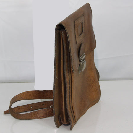 Genuine Surplus Vintage Hungarian Army Military Map Case Leather Tan (3439)