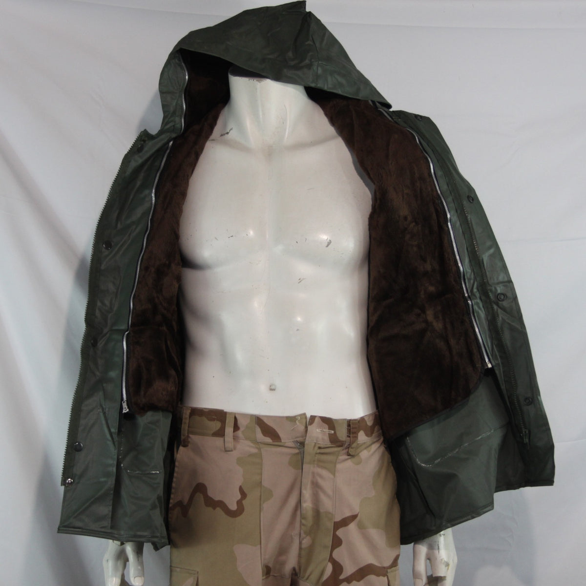 French Army Foul Weather jacket Waterproof Faux Fur Lined 40-42" (4310)