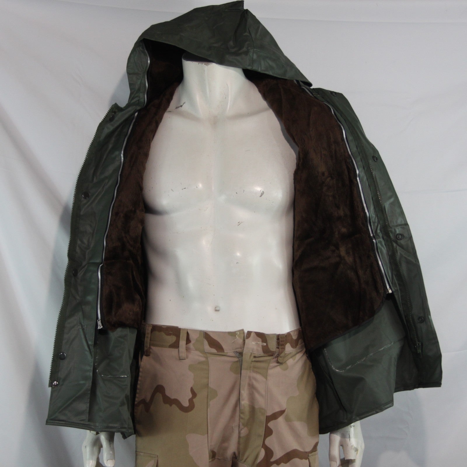 French Army Foul Weather jacket Waterproof Faux Fur Lined 40-42" (4310)